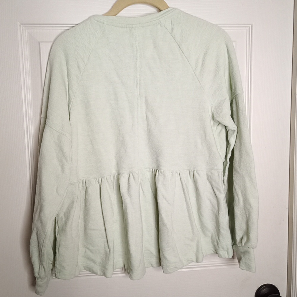Anthropologie Pilcro Long Sleeve Baby Doll Top Sz. Small Mint Green - Picture 5 of 8